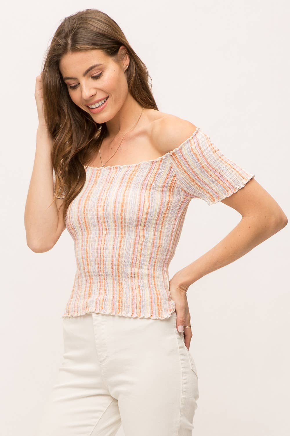 Sherbet Ruched Top