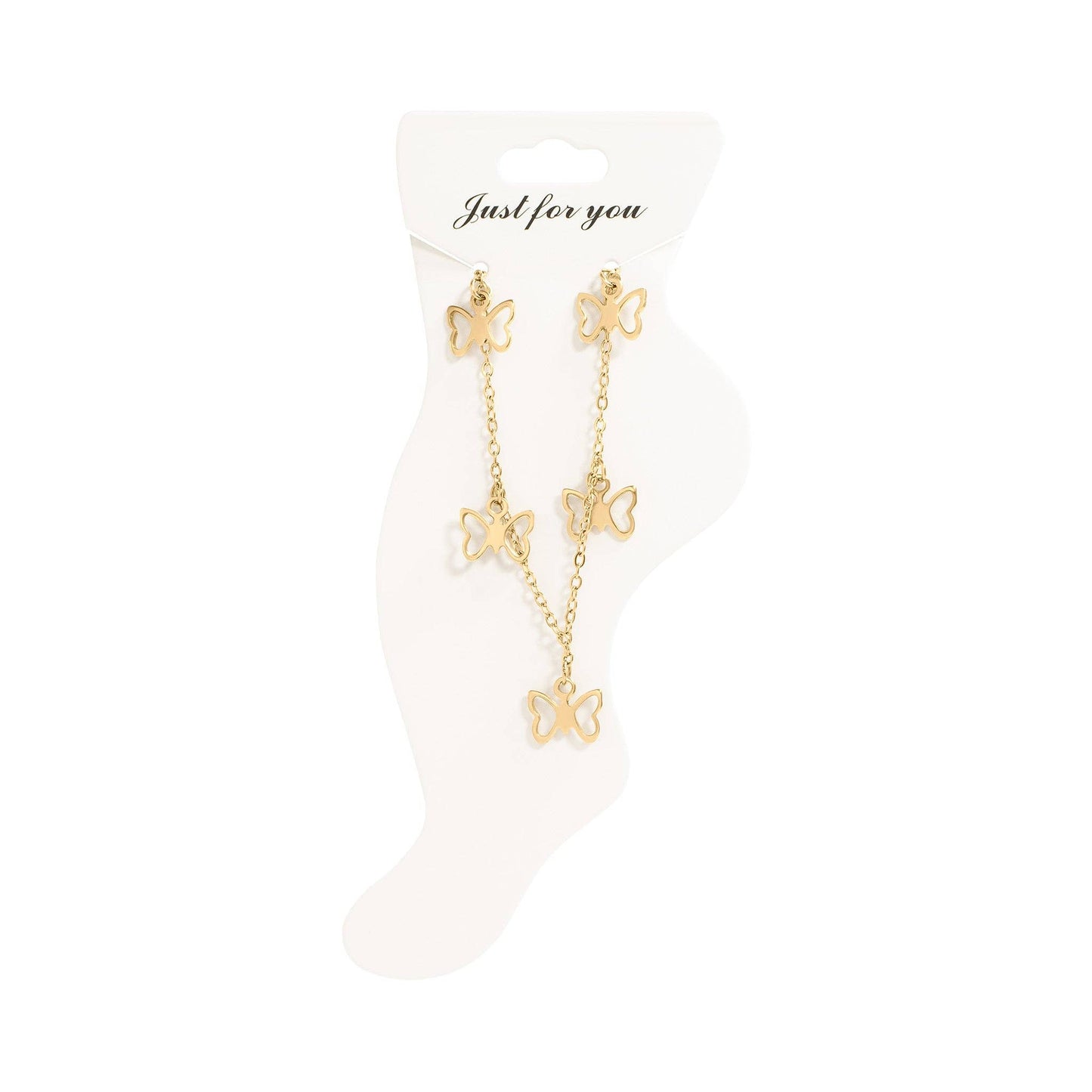 18K Butterfly Charm Anklet