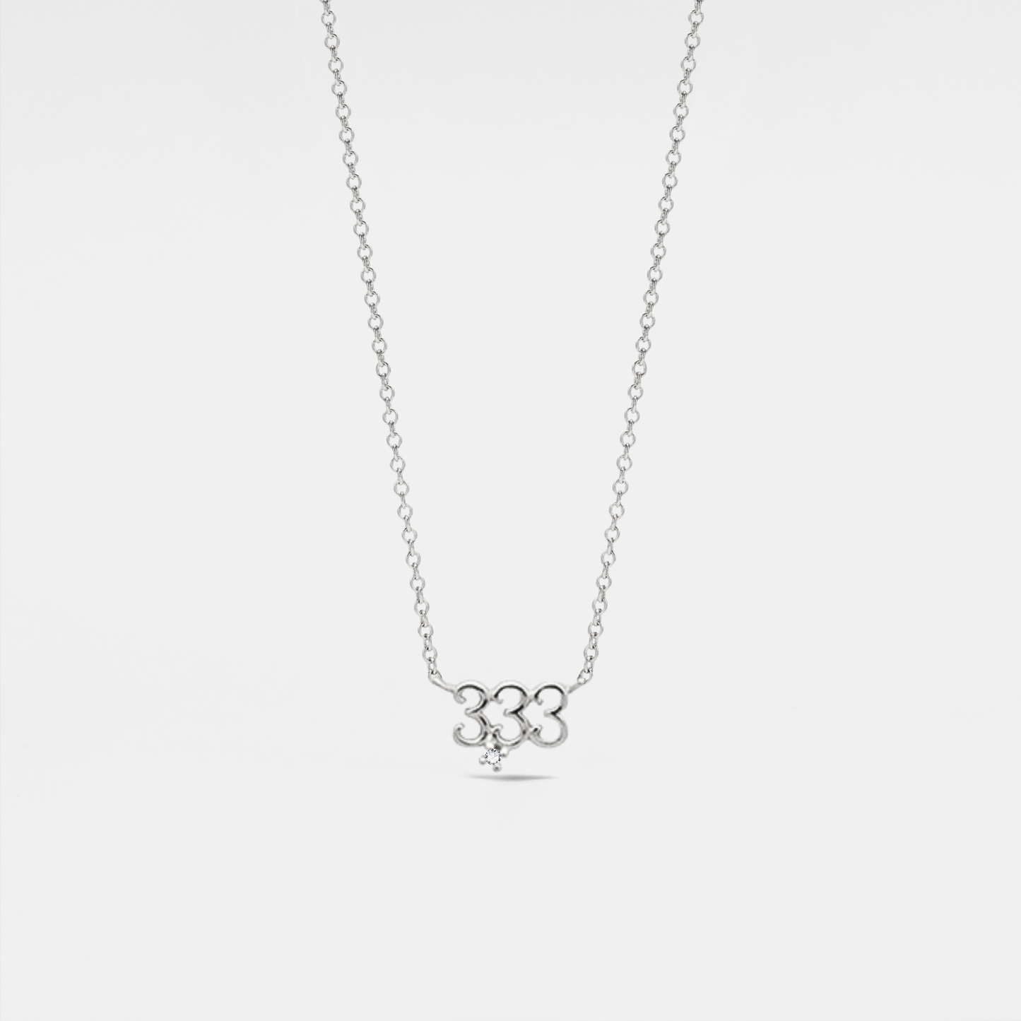 Dainty Angel Number Necklace Sterling Silver 333