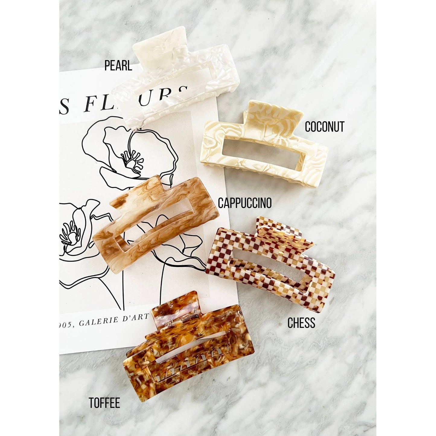 Jumbo 4-Inch Claw Clip: CHESS