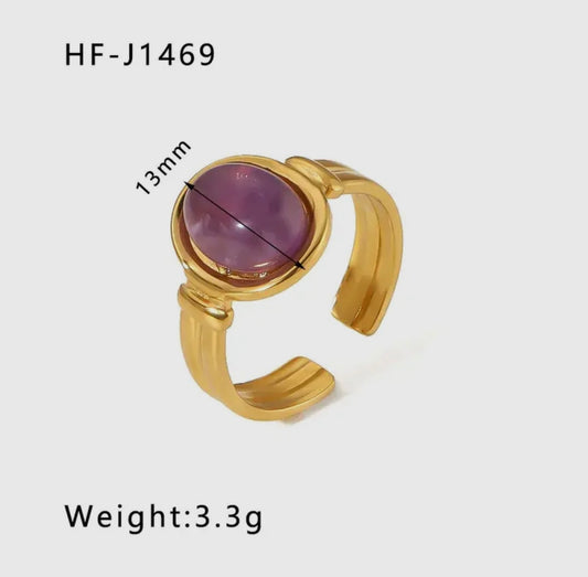 Amethist Adjustable Ring