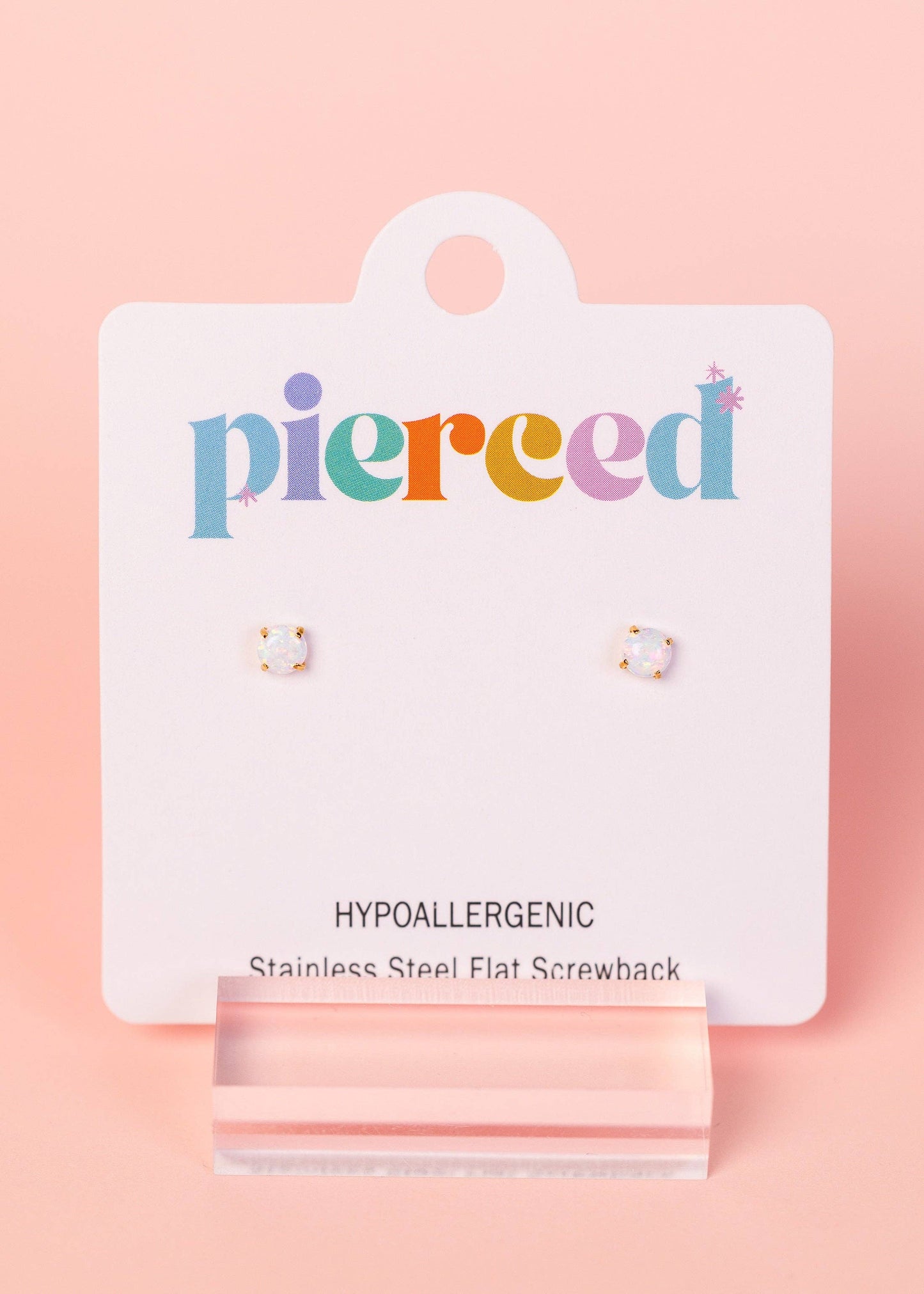 White Opal Flat Back Studs