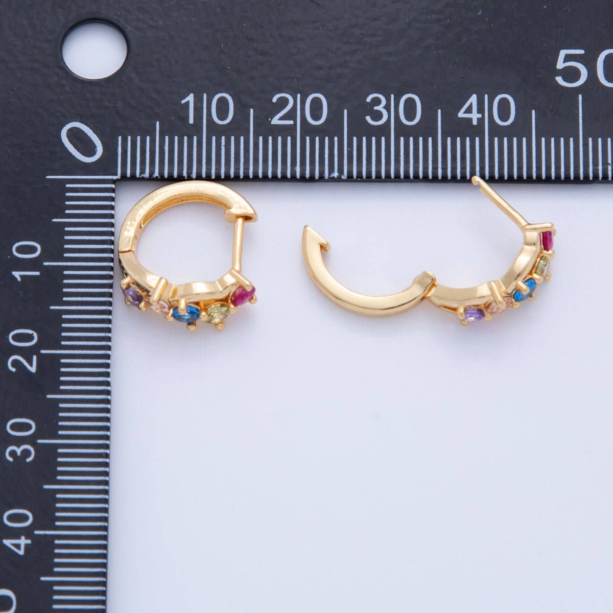 Multicolor Cluster Huggie Earrings