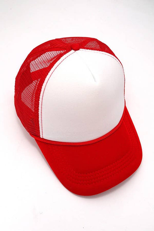 TRUCKER HAT RED/WHITE