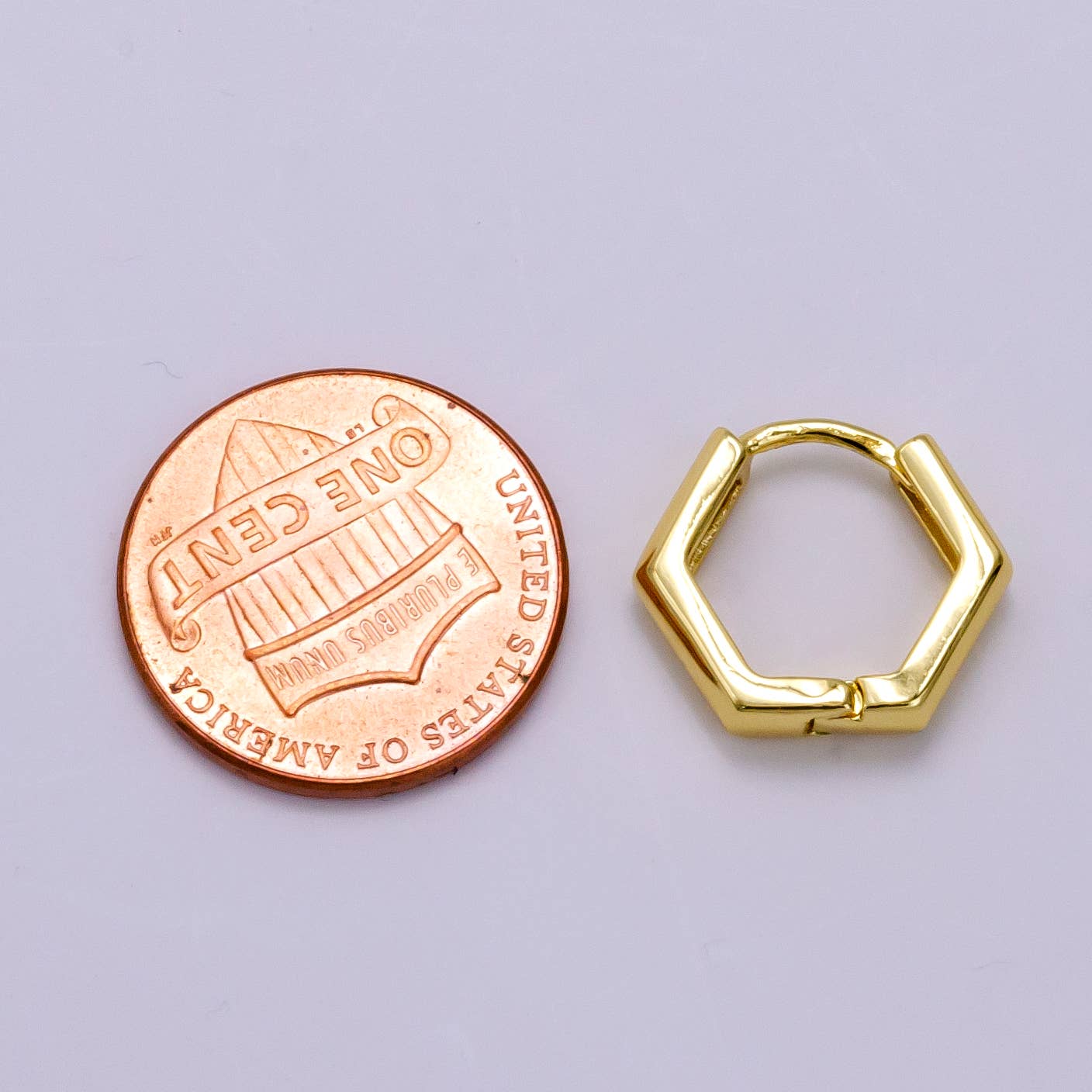 Hexagon Huggie Earrings