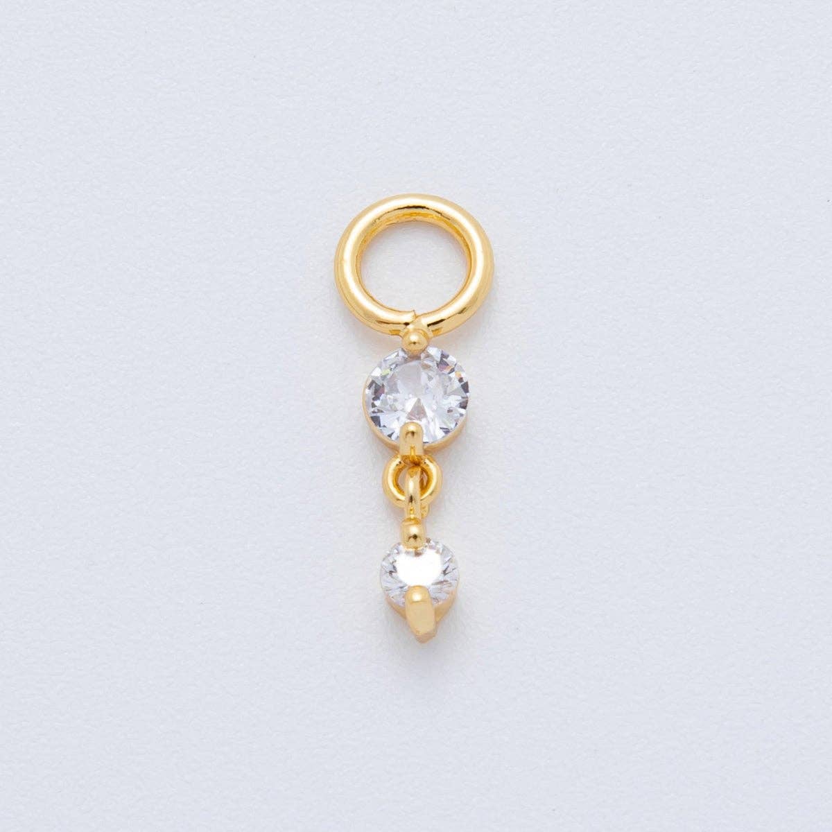 18K God Clear Earring Charm