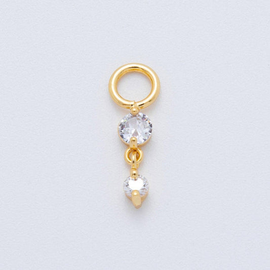 18K God Clear Earring Charm