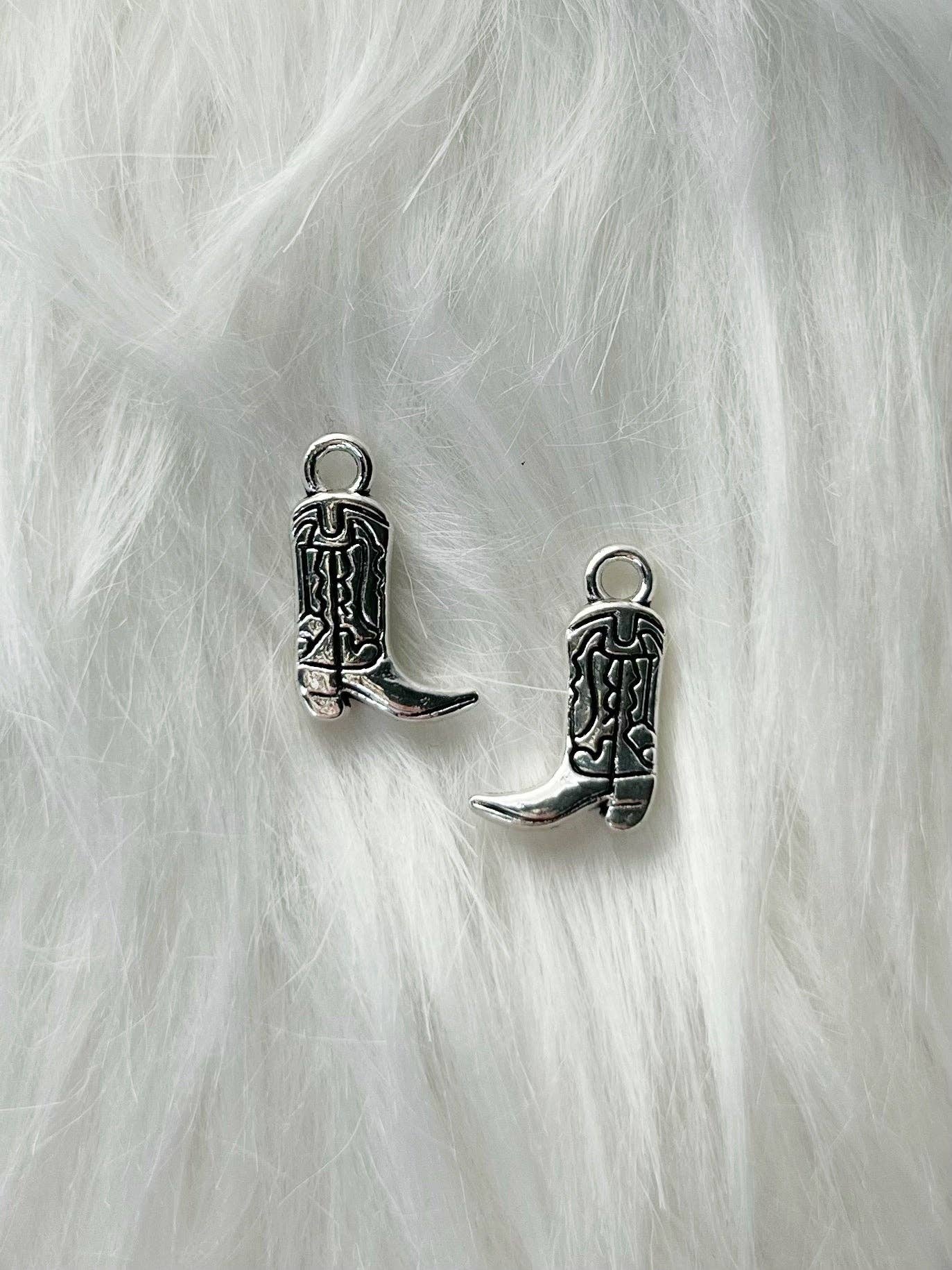 Silver Cowboy Boot Charm