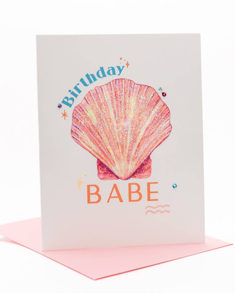 'Seashell Babe' Birthday Greeting Card