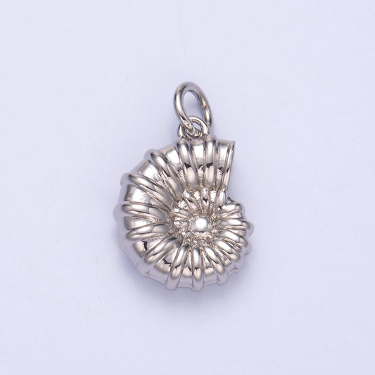 24K Gold Filled Shell Charm Silver