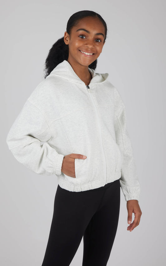 Girls Cloud Plush Hoodie: OATMEAL