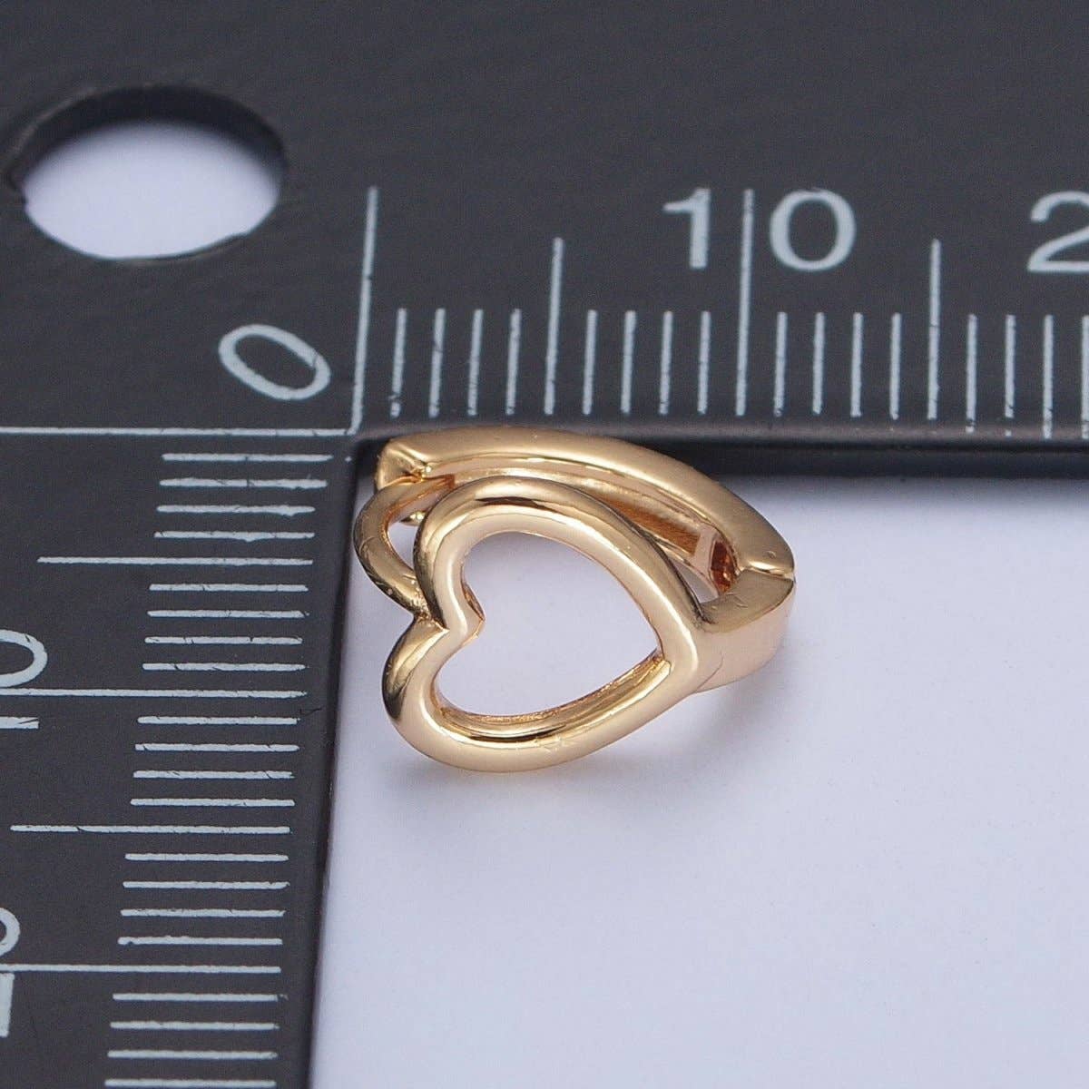 Heart Huggie Hoops