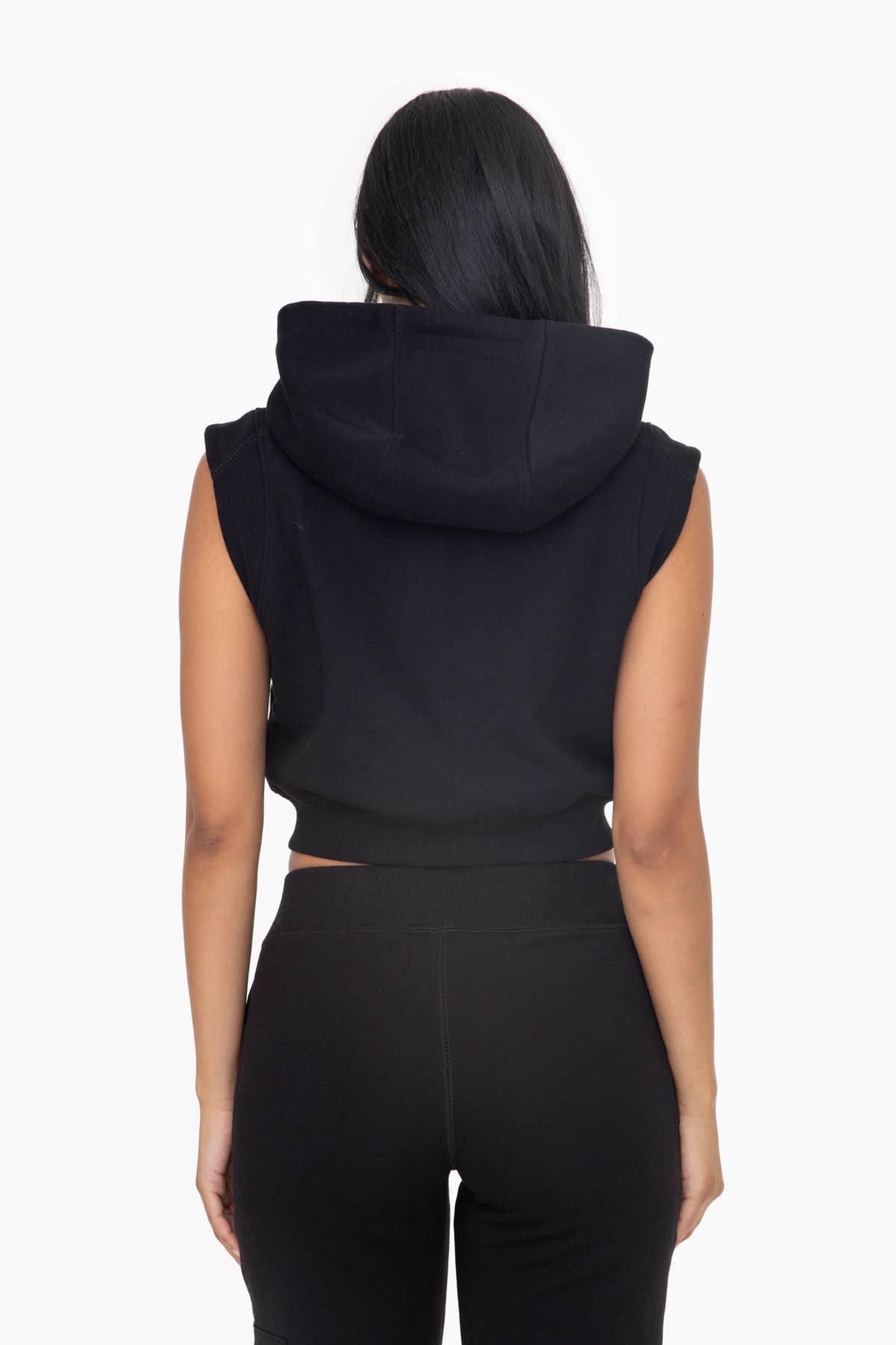 Fleece Cropped Hooded Vest