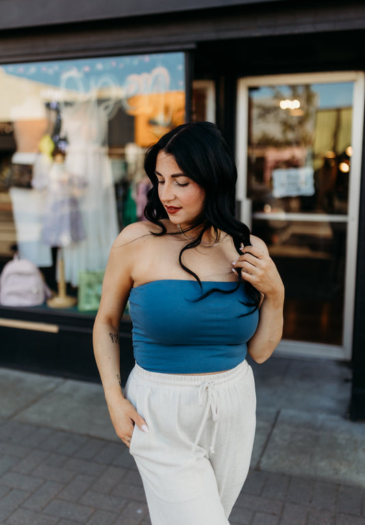 Tina Tube Top in Blue