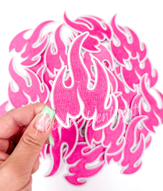 pink flame fire patch