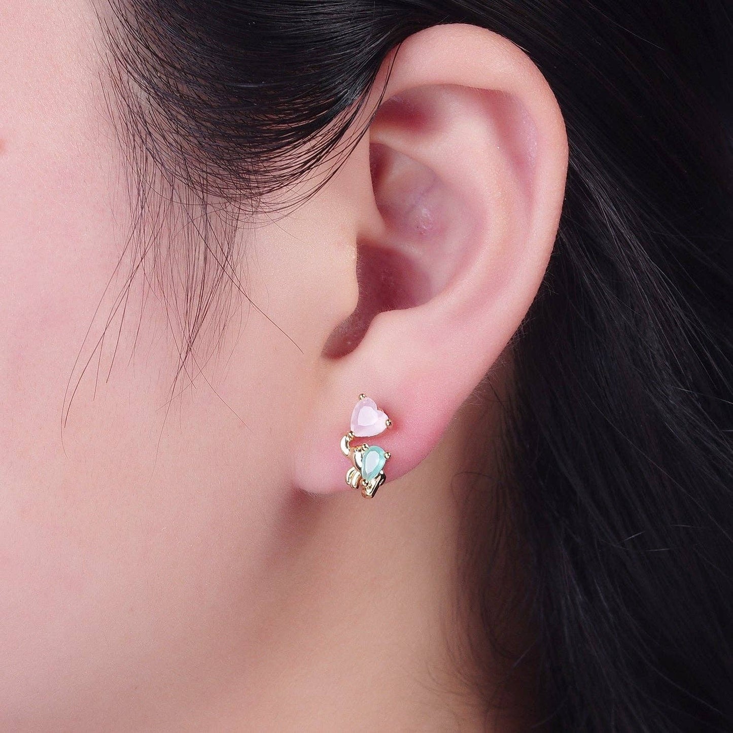 Heart with Elephant Studs
