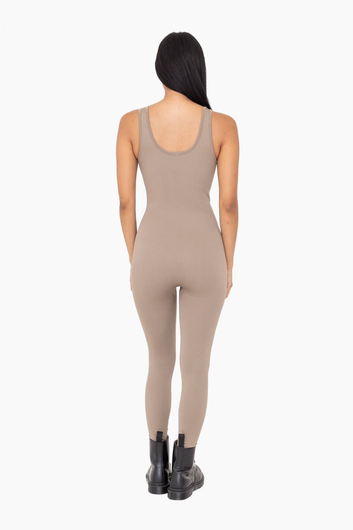 Ribbed Seamless V-Neck Catsuit
