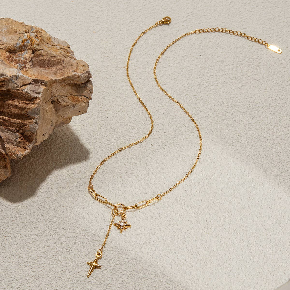 Gold Plated Cross Choker Necklace