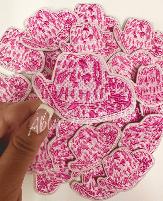 pink cowgirl hat patch