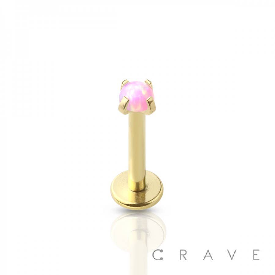 OPAL THREADED LABRET: SS-16GA