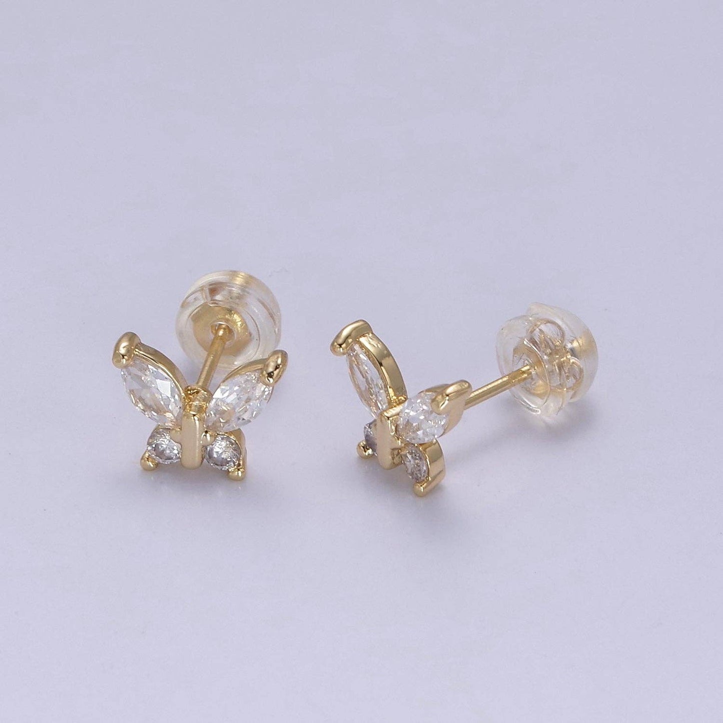 Gold Butterfly Stud Earrings