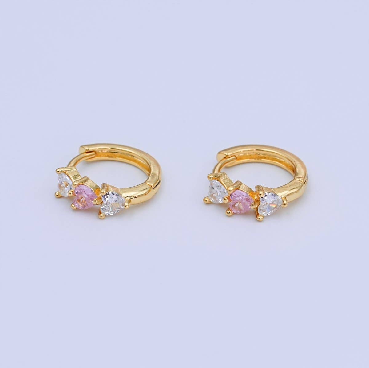 Gold Filled Heart Huggie Earrings