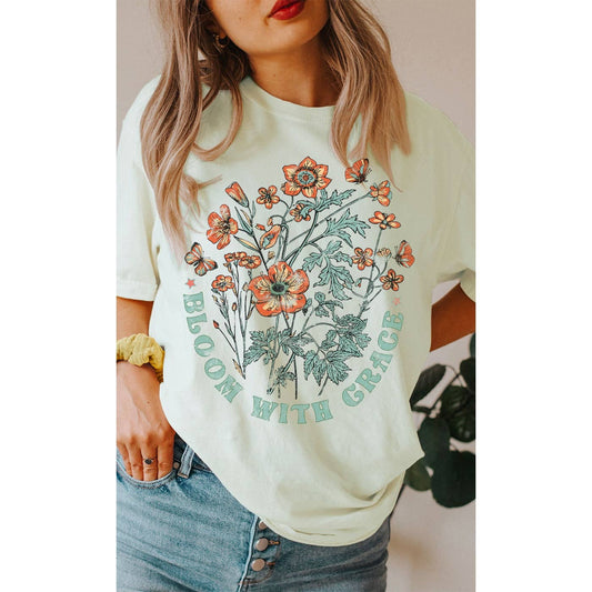 Retro Bloom With Grace Oversized Tee