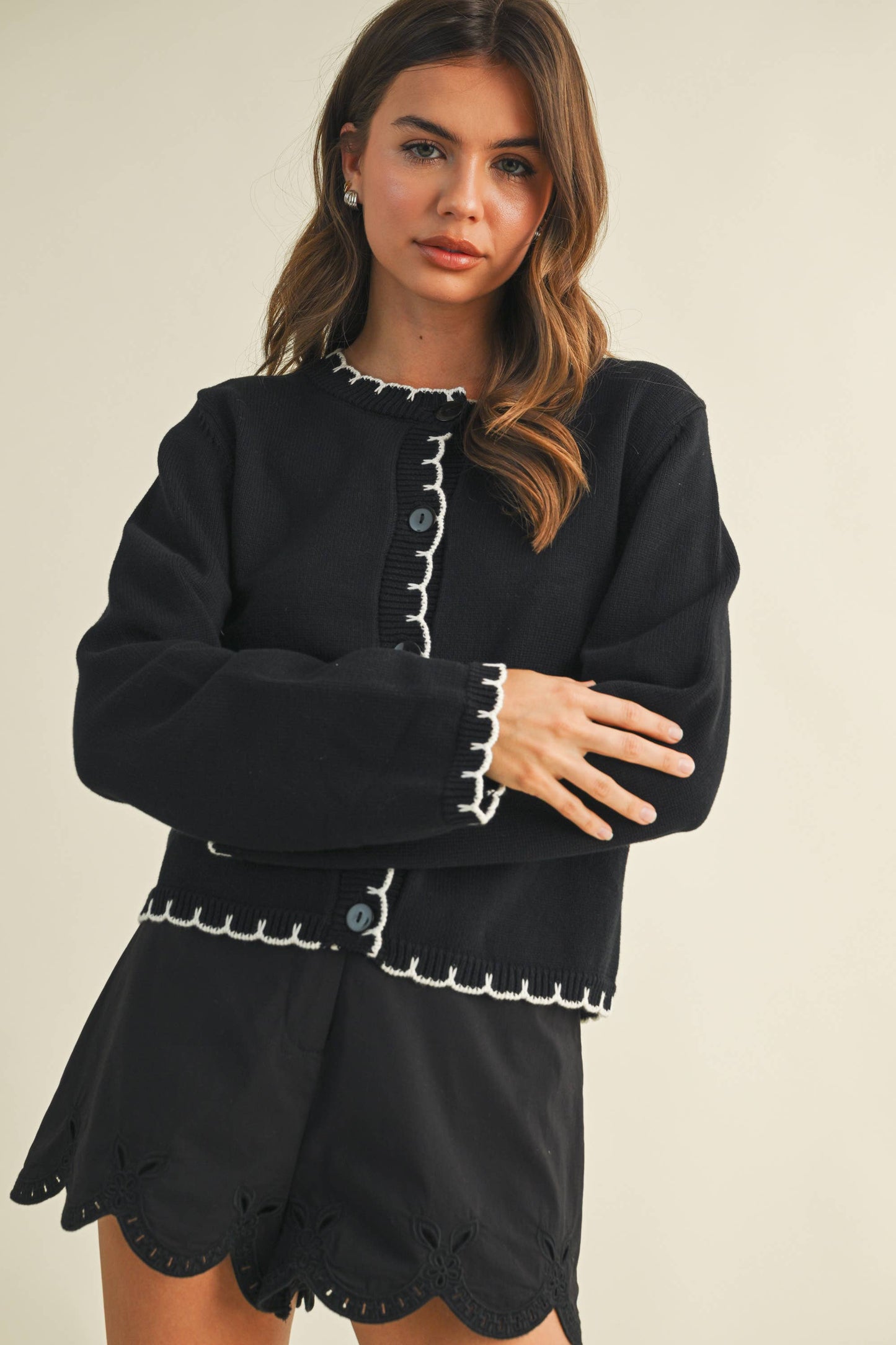 EDGE STITCH CARDIGAN