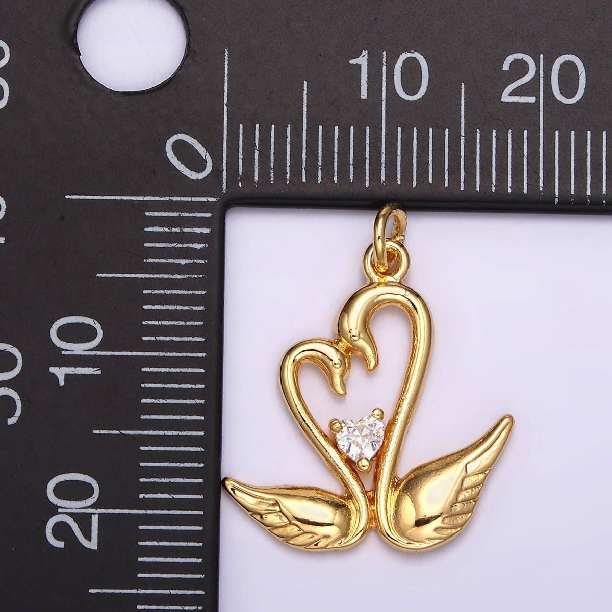 Heart Swan Charm