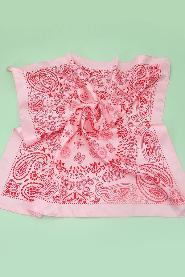 PAISLEY PINK BANDANA SCARF