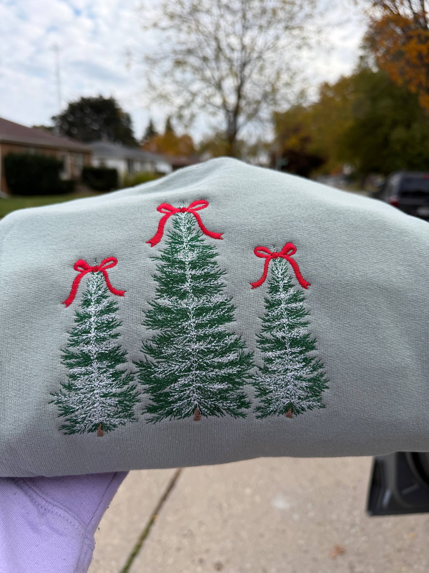 Embroidered Christmas Tree Sweatshirt
