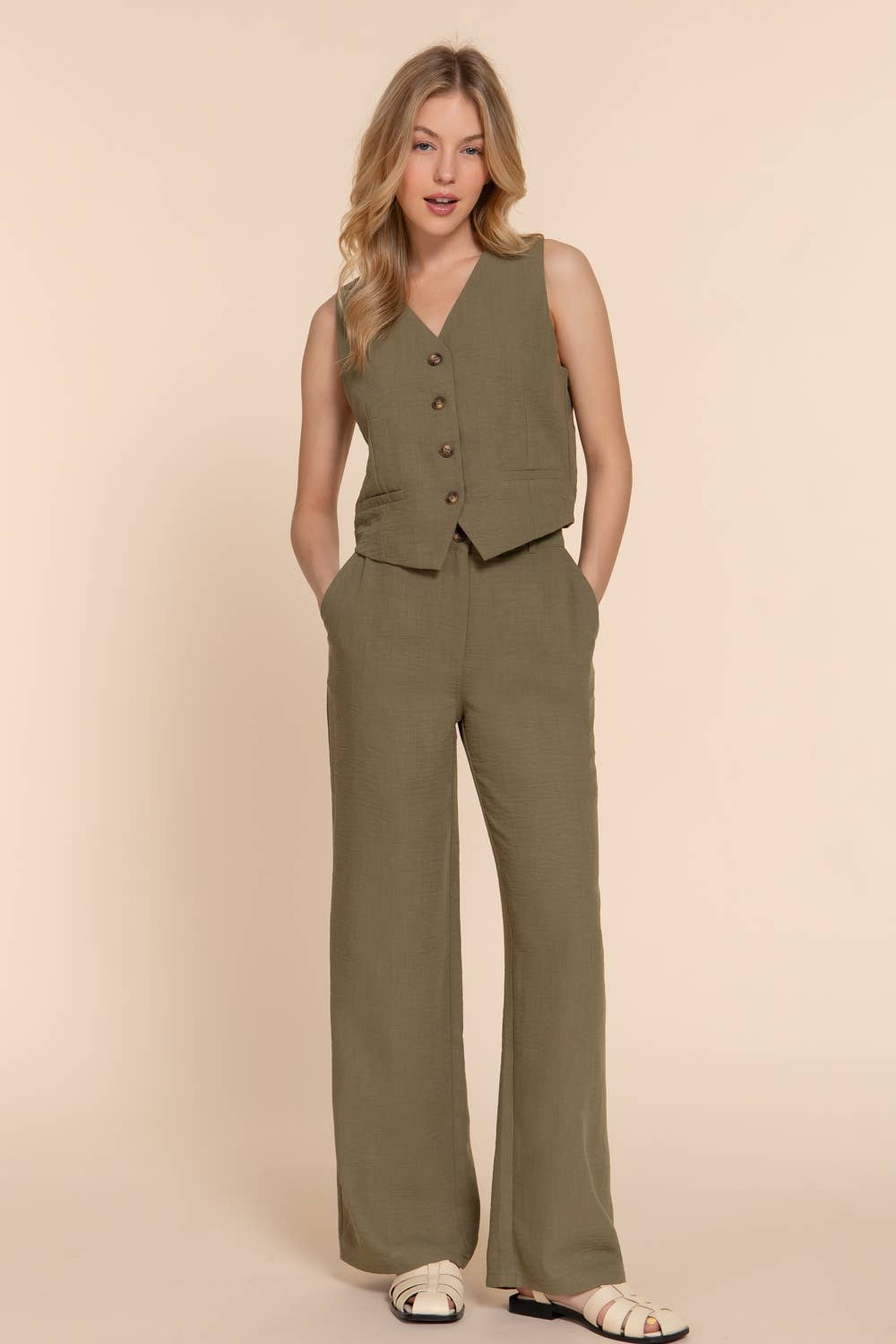 Linen Effect Vest