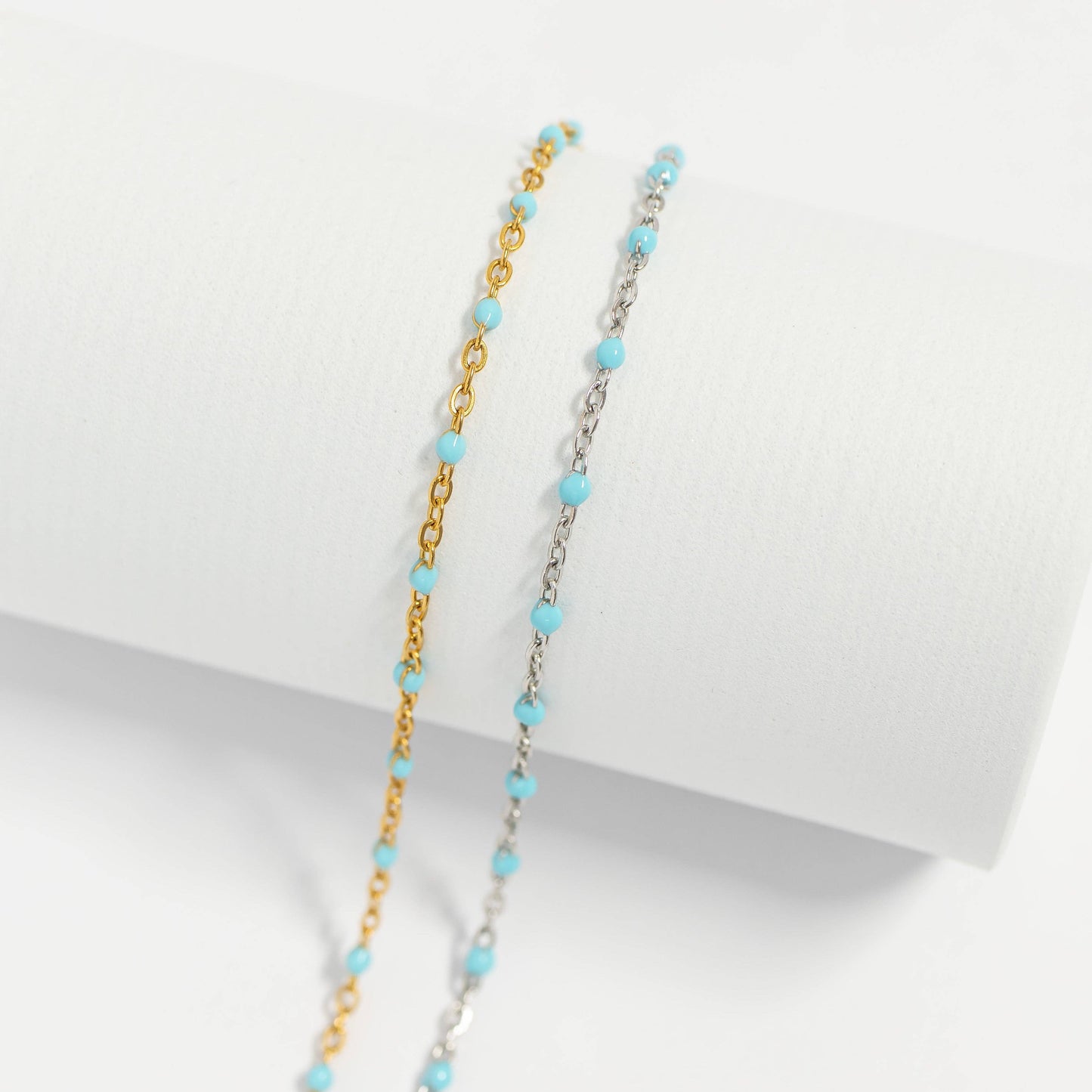 Stainless Steel Turquoise Confetti Charm Bracelet