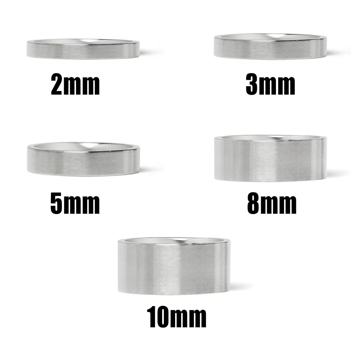 Stainless Steel Band Ring: 2mm