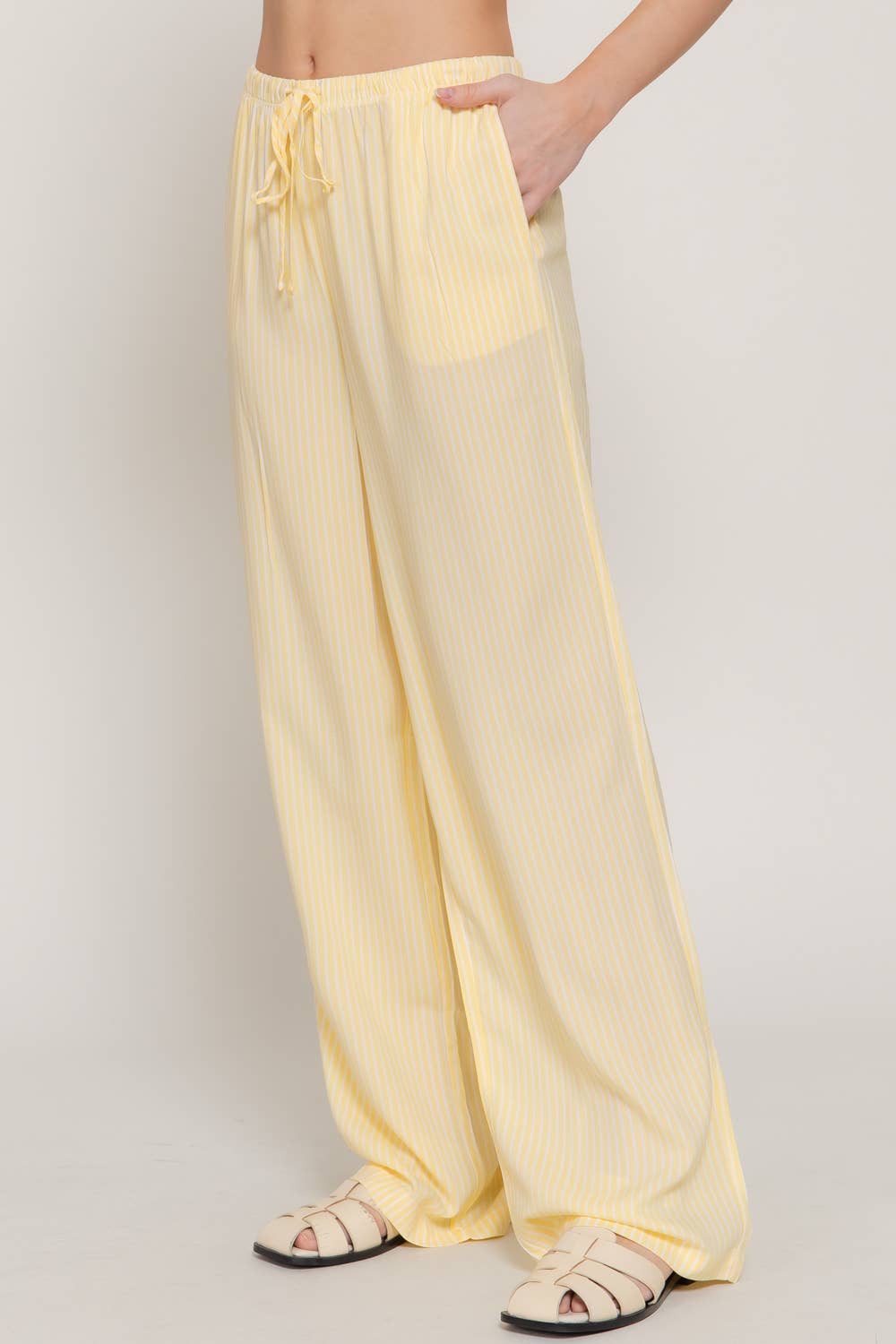 Lemon Stripe Woven Pants