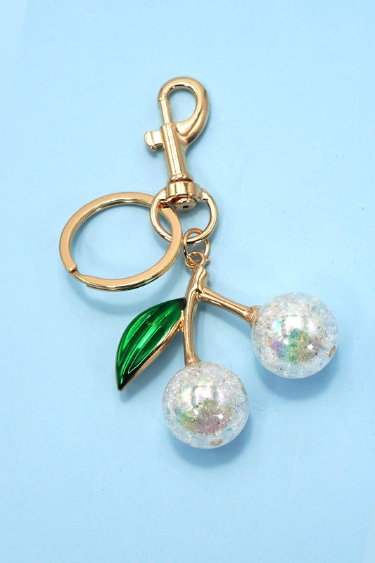 PEARLIE CHERRY KEYCHAIN BAG CHARM Pearl