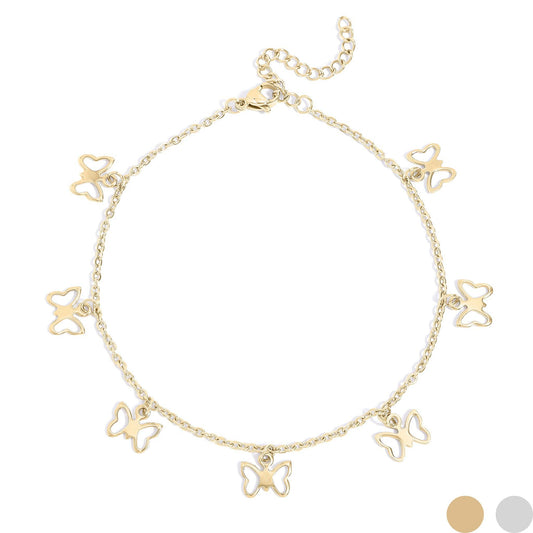 18K Butterfly Charm Anklet