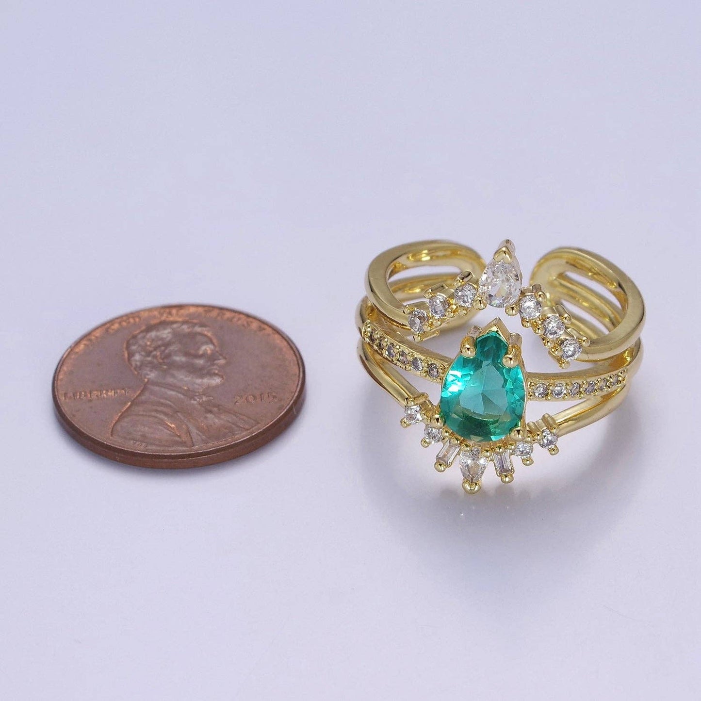 Teardrop Aqua Statement Ring
