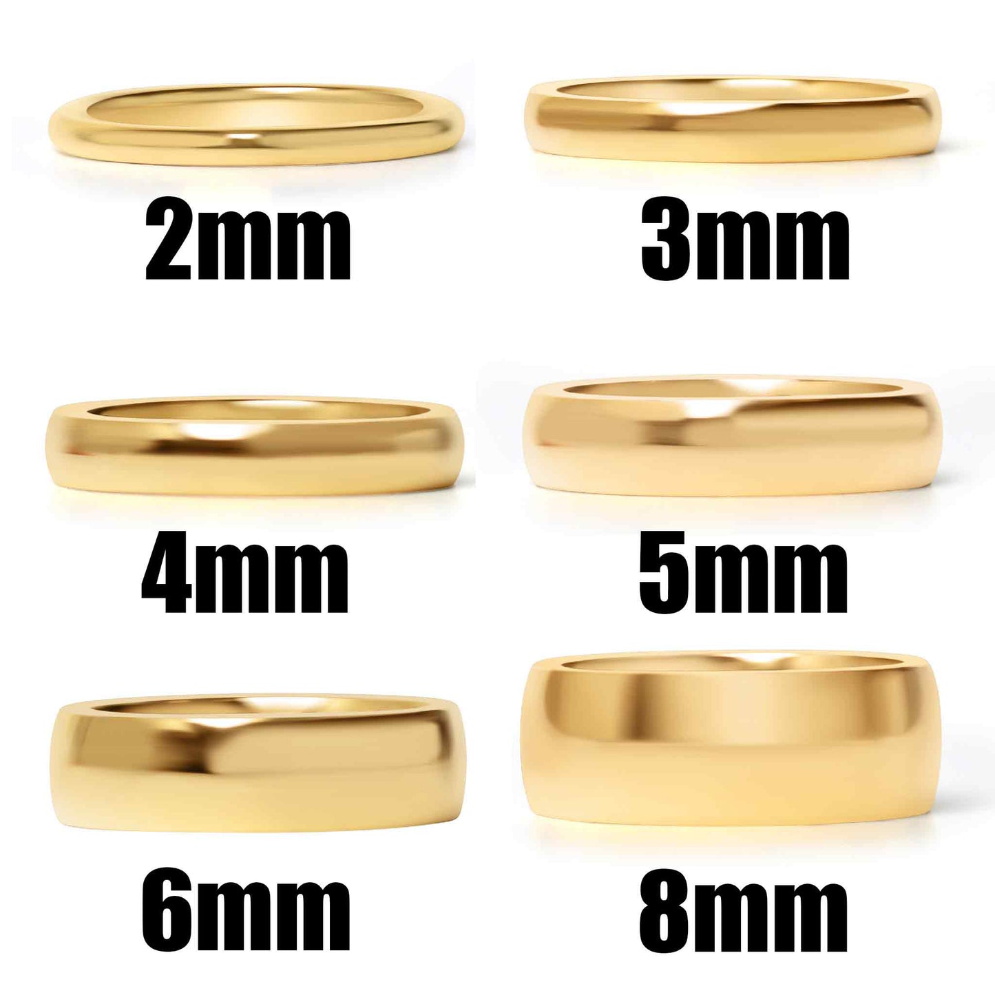 Gold Plated Stainless Steel Ring: 3mm