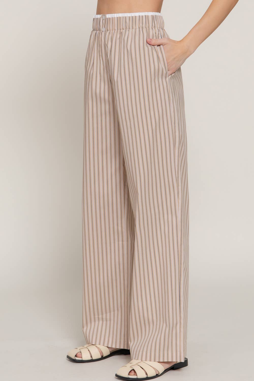 Contrast Boxer Straight Pants