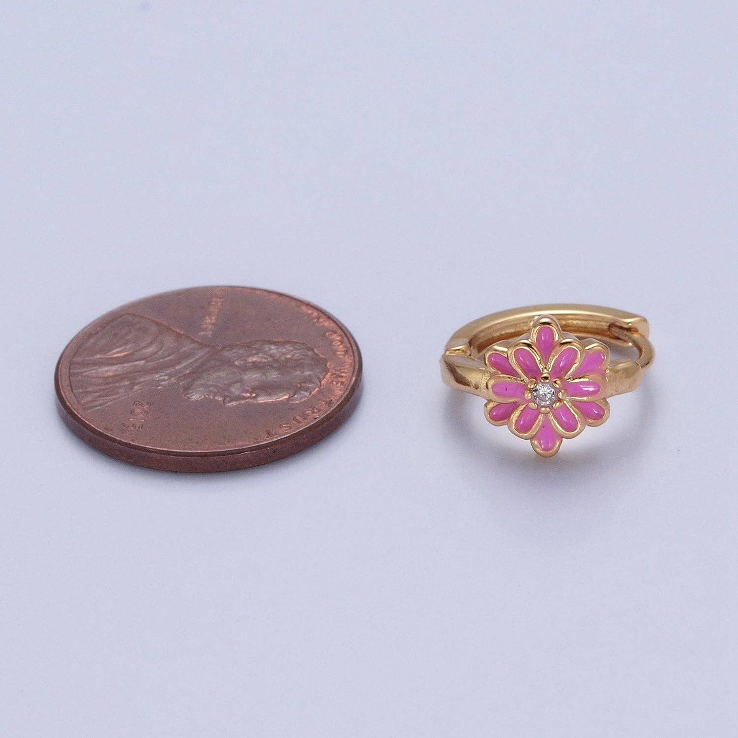24K Gold Filled Flower Huggie Earrings