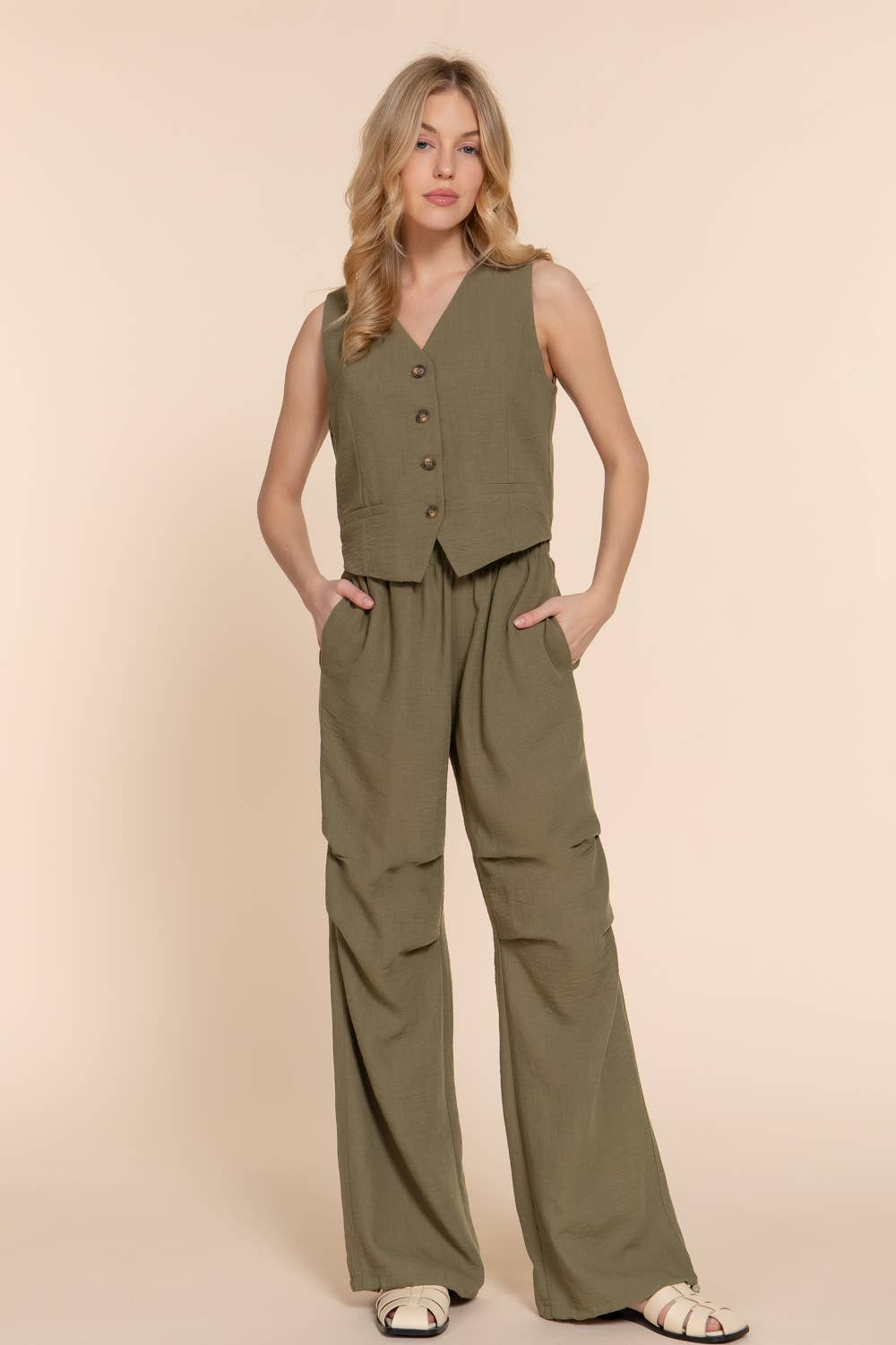 Linen Effect Vest