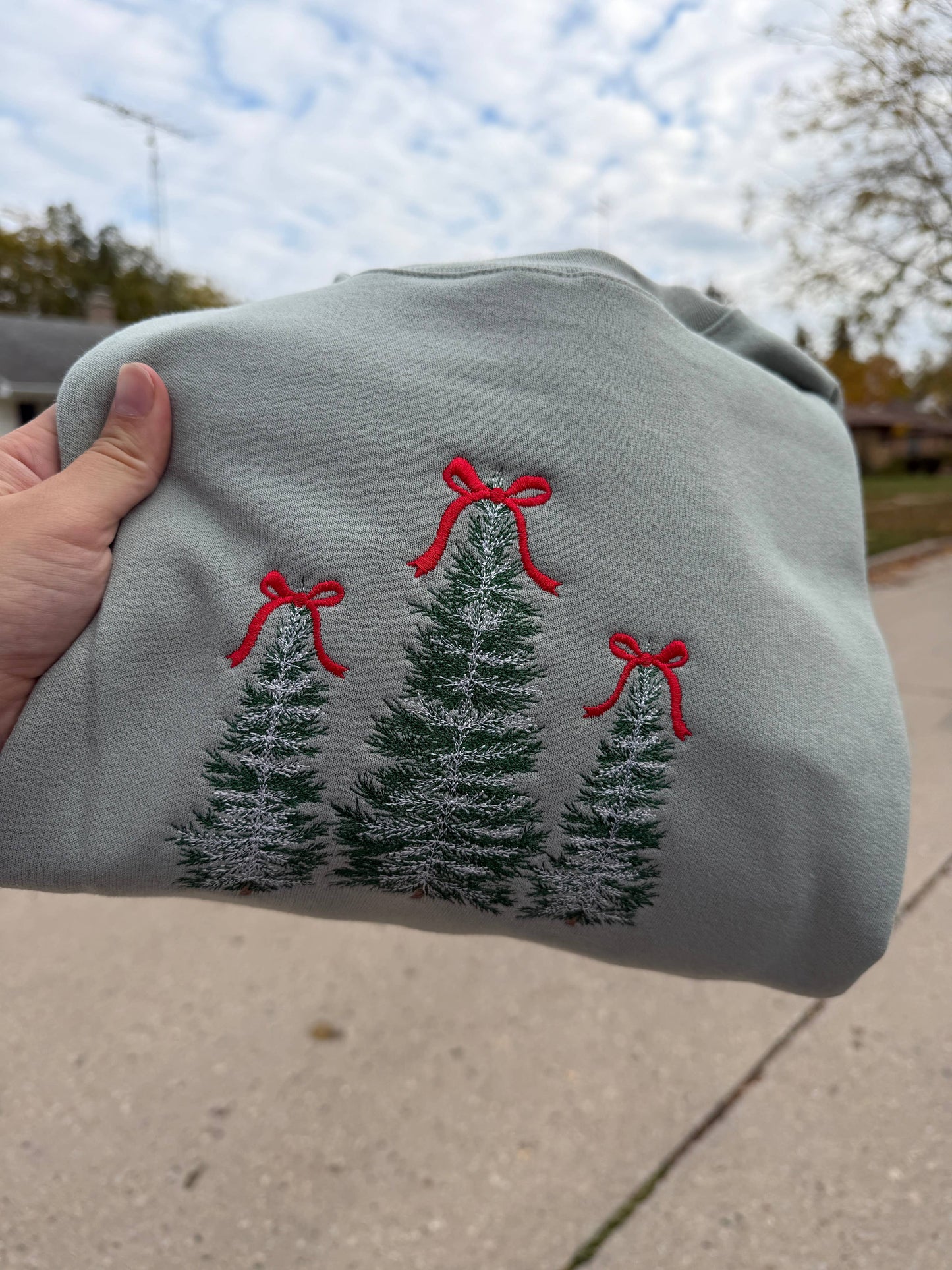 Embroidered Christmas Tree Sweatshirt