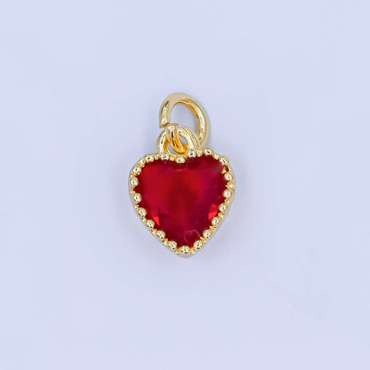 24K Mini Red Heart Charm