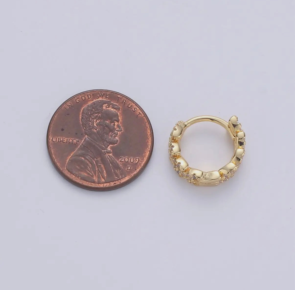 Gold Filled Olive Leaf Huggies