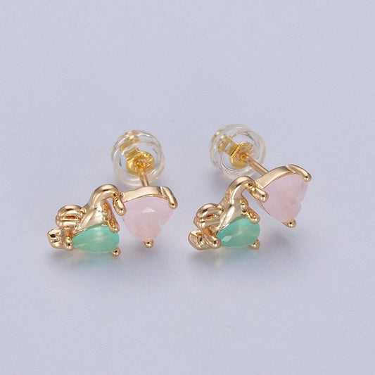 Heart with Elephant Studs