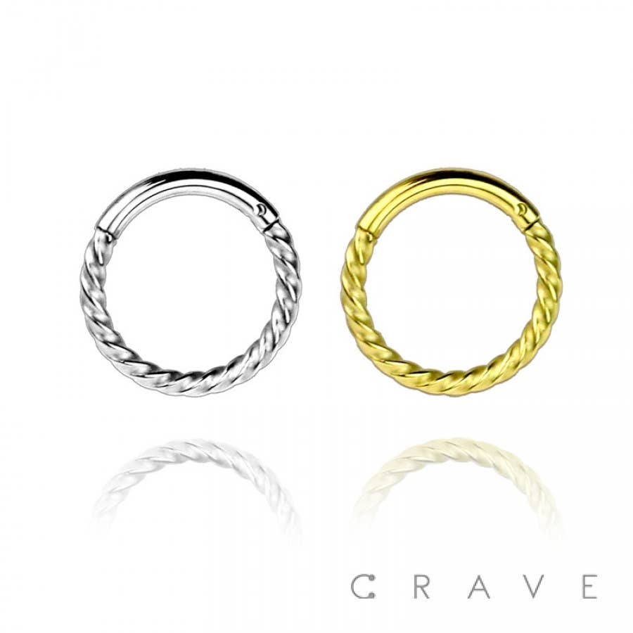 TWIST HINGED SEGMENT RING: Gold-16GA