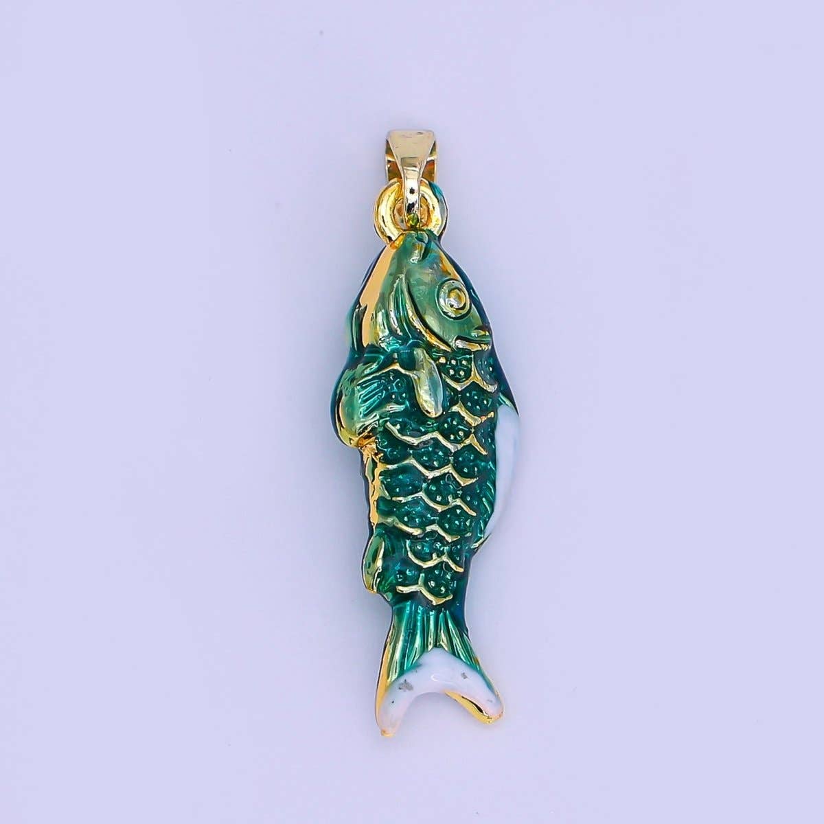 24K Green Fish Charm
