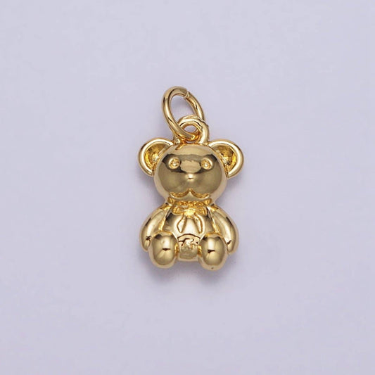 Gold Teddy Bear Mini Charm