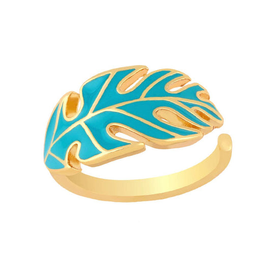 Bohemian Leaf Ring in Turquoise